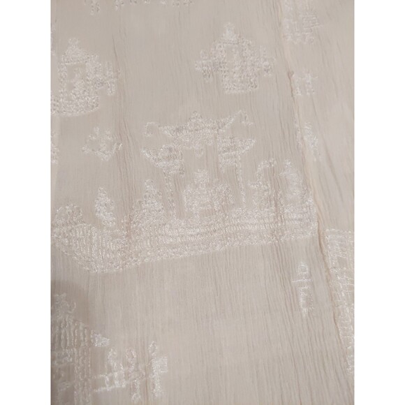Chicos Creamy White Kimono Silk Tunic Dress Sequins Size 1 - Picture 6 of 9